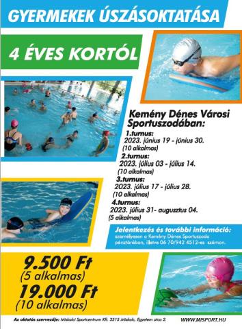 Gyermekek nyári úszásoktatása
